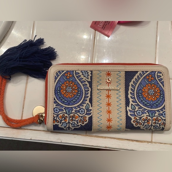 Spartina 449 Boho Zippered Wallet w Keychain - Picture 1 of 6